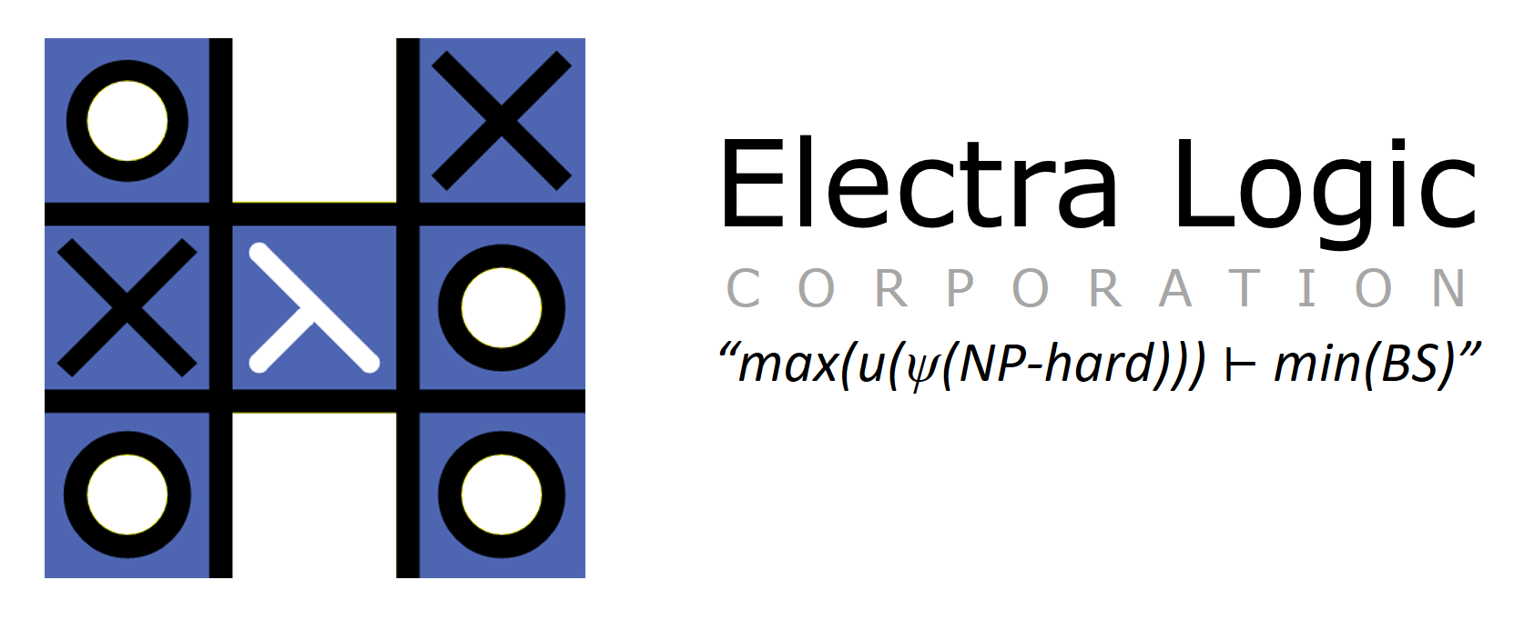Electra Logic icon and motto: the maximum economic utility of a polynomial solution to the class of NP-hard problems entails the minimum of BS